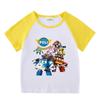 Kids' Color Block Summer Sports Set: Short-Sleeve T-Shirt & Hot Pants.