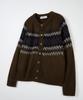 Nodu Diamond Hairy Brush Nordic Cardigan [Brown]