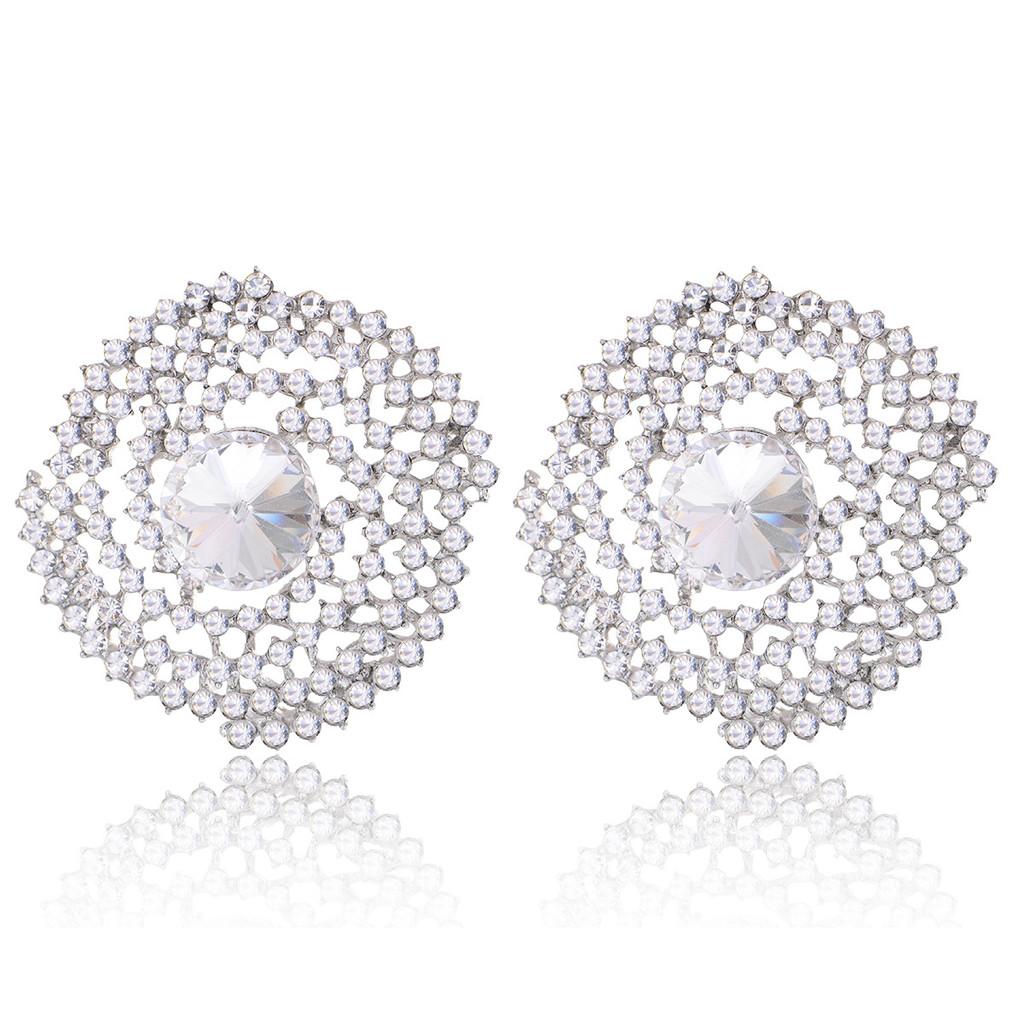 

Modern Geometric Alloy Crystal Drop Earrings For Women With Sparkling Water Drill Jewelry Gift белый