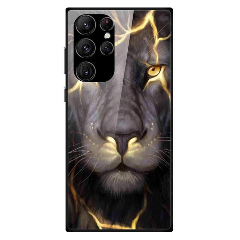 For Samsung S24 Ultra Case Tempered Glass Fashion Hard Back Cover for Galaxy S24Ultra 5G Cases Luxury Bumper S24 Plus S24 FE S24