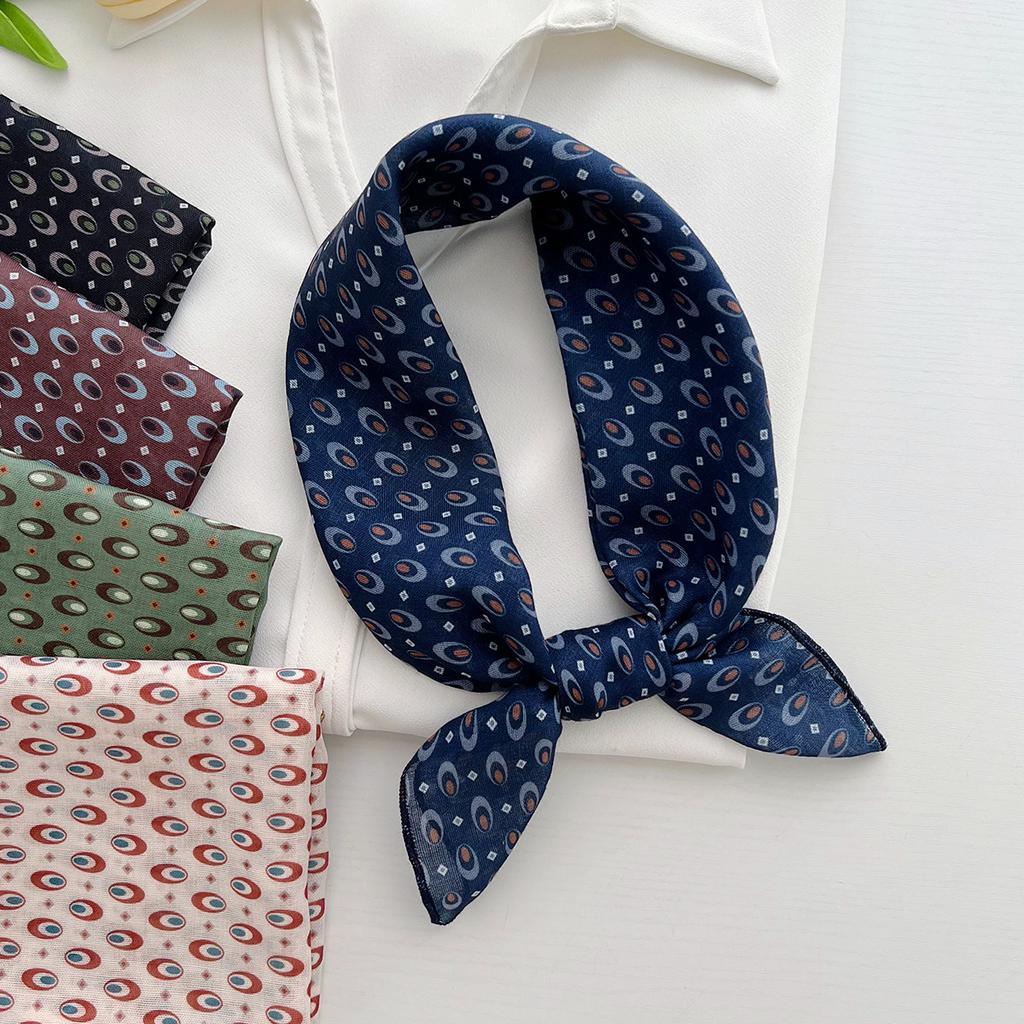 18 spring and summer new breathable soft cotton and linen small square scarf women's travel fashion versatile silk scarf headscarf neck scarf