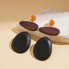 Retro Brown Resin Wood Irregular Heart Drop Earrings for Women New Statement Geometric Long Earring Autumn Winter Jewelry Gift