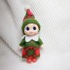 Holiday Baby Elf Miniature Doll with Plaids Accessories For Home Office Christmas Decors Festives Desktop Shelf Display
