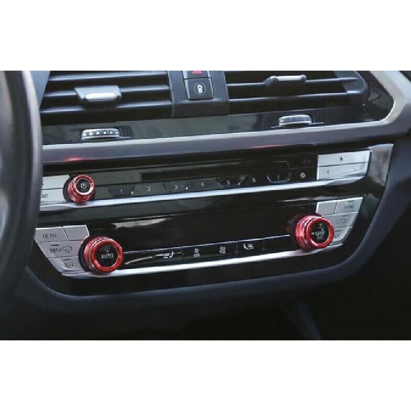 Aluminum For BMW 7 Series 16- Red Console Air Conditioner Button Knob Cover