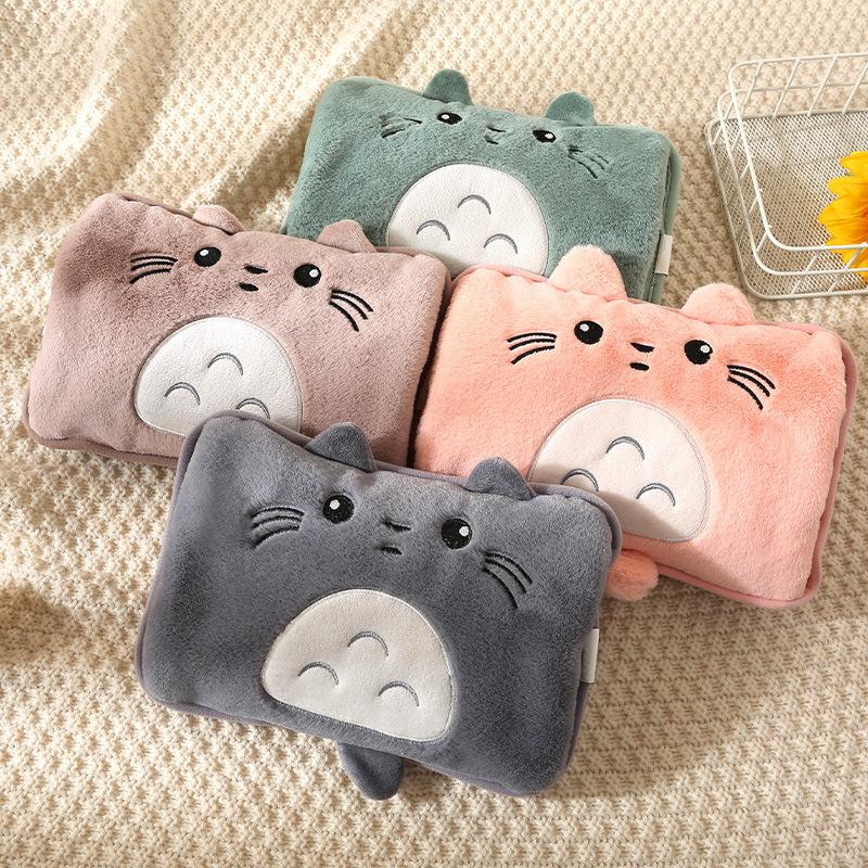 Cat Cute Hot Water Bottle Soft Comfortable Rechargeable Hand Warmer Practical Home Furnishings Must-Have For Autumn And Winter