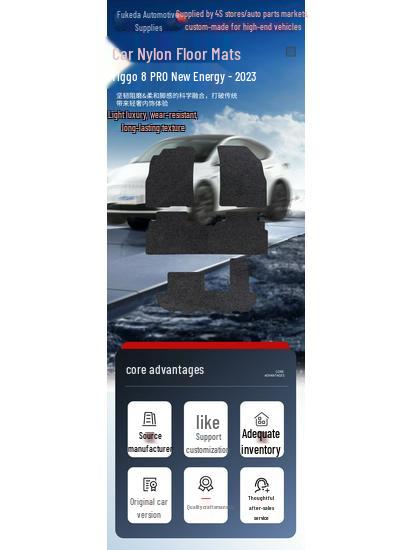 Premium Nylon Op Maat Zwarte Vloermatten voor 2023 Chery Tiggo 8 PRO New Energy
