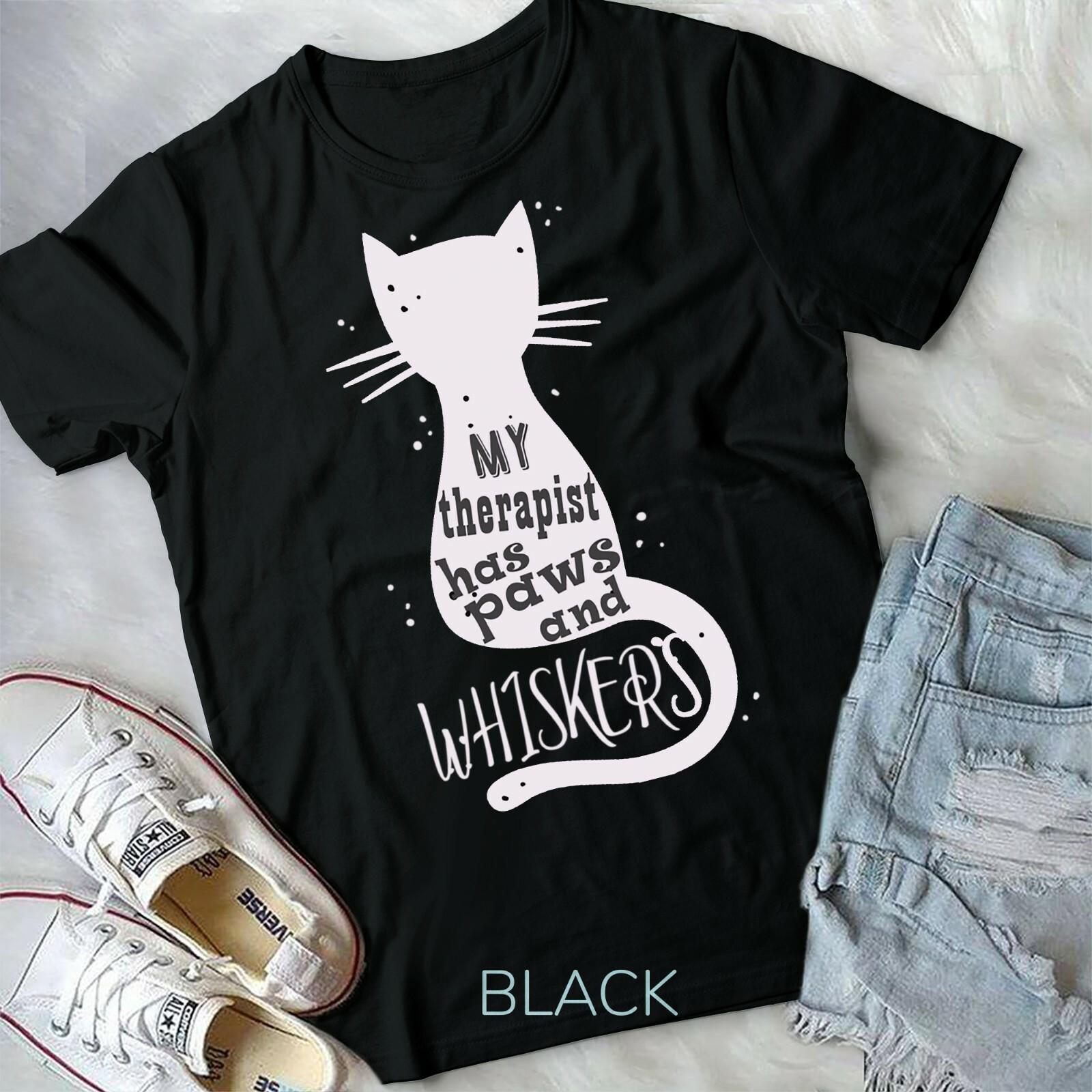 Cute Cat Whiskers Funny Gift For Animal Lovers and Owners Unisex Form T-shirt XL
