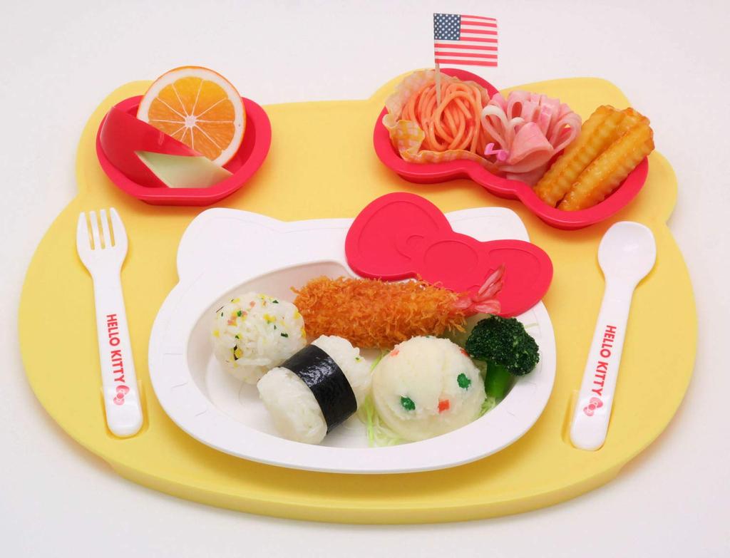 OSK Hello Kitty Plate Made In Dishwasher Fork Set, Japan, Safe, Stylish, Cute, Women's, Children's Tableware, Plate, Spoon, KP-18