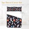 Outer Space Astronaut Bedding Three-Piece Quilt Cover