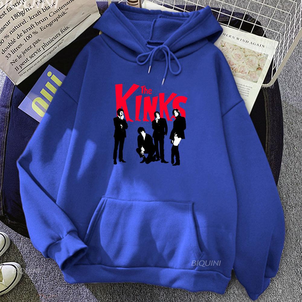 Sudaderas Rock Band The Kinks Printing Hoodies Casual Winter Soft Hooded Pullovers Sudaderas Hip Hop Streetwear Graphic Clothes
