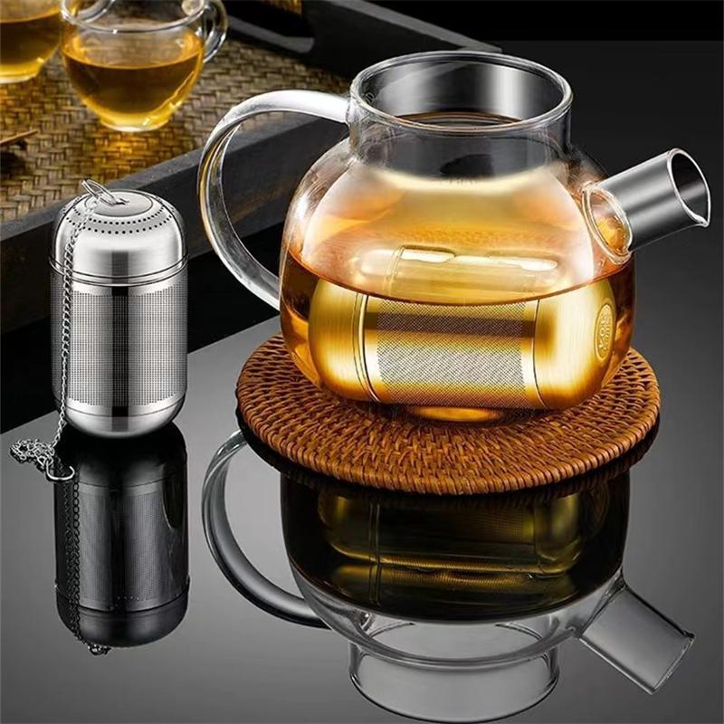 316 Stainless Steel Tea Infuser Tea Strainer Fine Mesh Hole Kitchen Soup Seasoning Ball with Chain Hot Pot Spice Filter