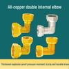 Copper 90° Elbow DN15, 4-Point Thickened Right Angle, Double Internal Thread, 6-Point Live Joint, Equal/Unequal Dia.