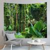 Jungle Tapestry Primeval Rainforest Foliage Greenery Wooden Pathway Tapestry Art Home Living Room Bedroom Decor Tapestries