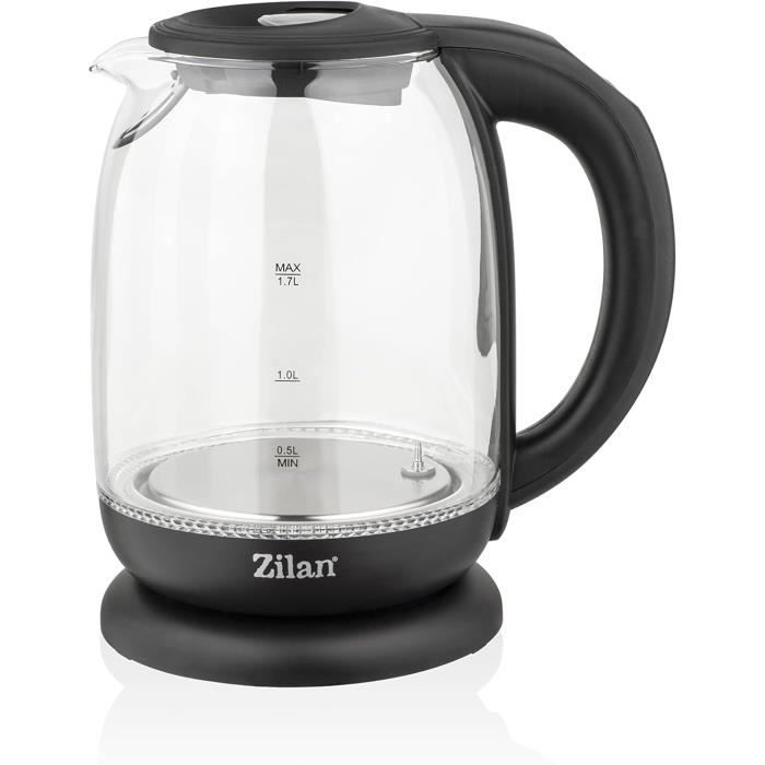 Zilan Bouilloire En Verre À Écran Numérique Et LED,1.7lt,5 Réglages De température,2200W