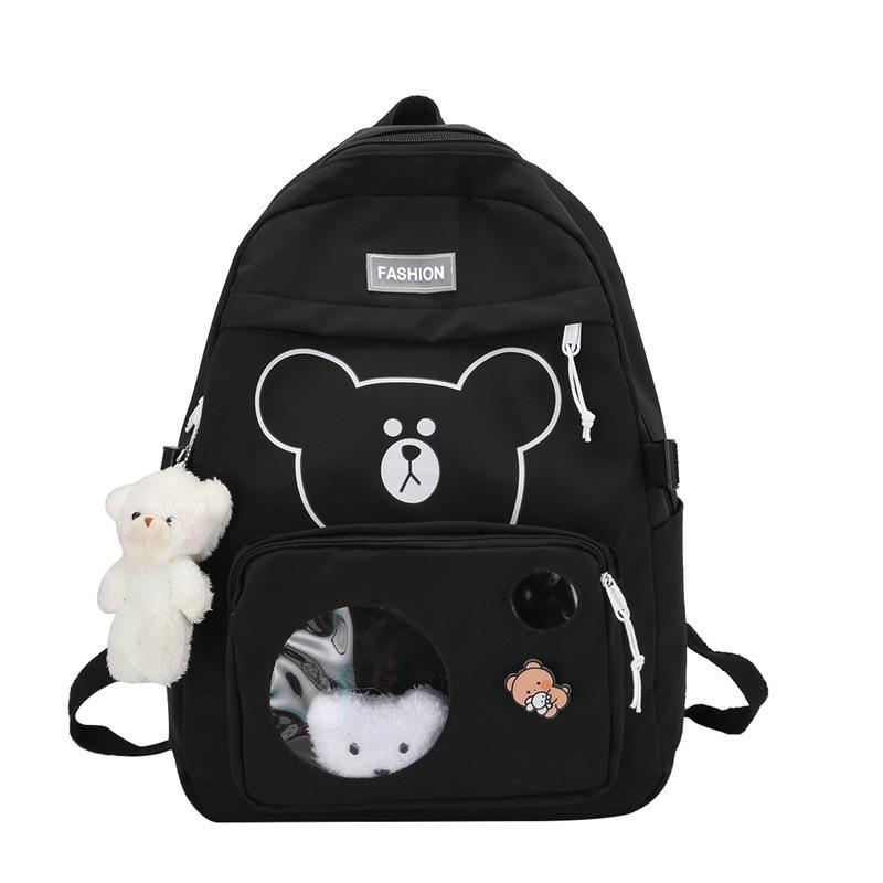 School bag new primary school students candy color student school bag cartoon bear cute college backpack women's casual backpack