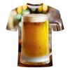 Pivo Digitálně Potištěné Tričko Pánské Dámské Trendy Tričko s Krátkým Rukávem