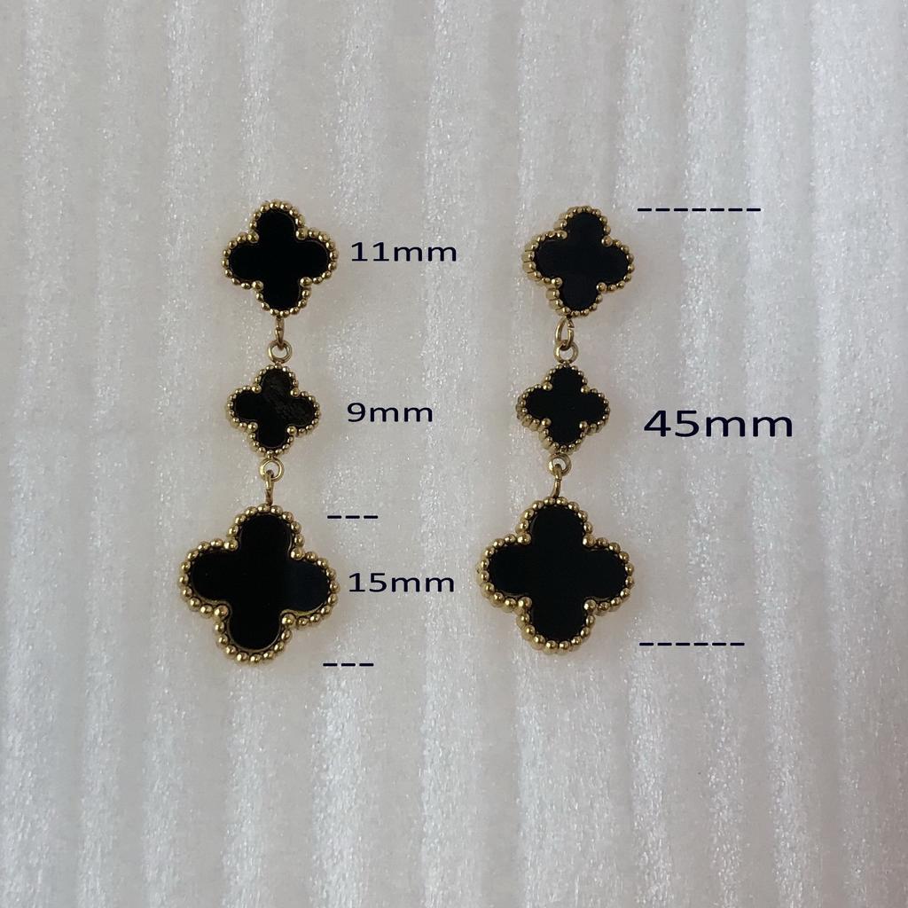 Mode Fyraklöver Tofsörhängen 3 Blomörhängen 18K Blomörhängen för Kvinnor