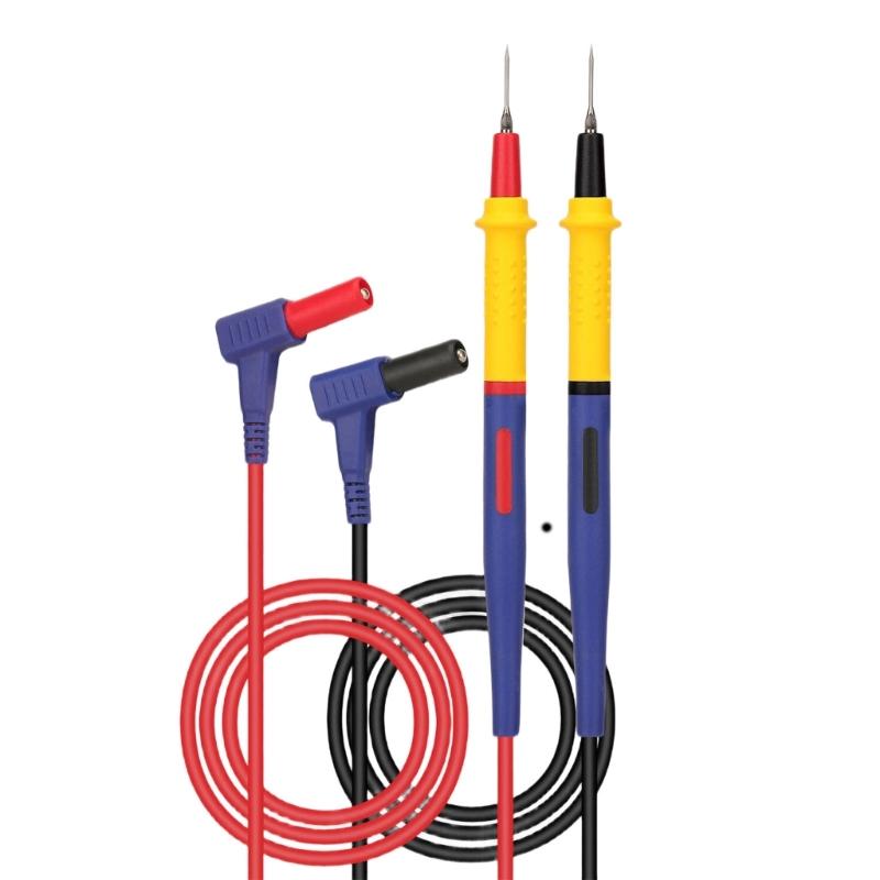 

Replacement Multimeter Probe Test Leads Cable Stainless Steel Test Probes With 110cm Soft Silicone Wire 1