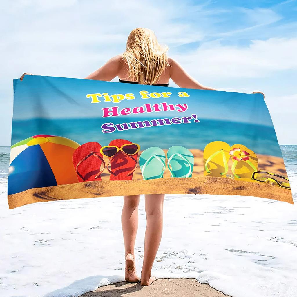 Summer Hawaii Beach Coconut Print Beach Towel Microfiber Bath Towels Bathroom Sport Bar Spa Golf Towel Quick Dry Swimming Cover