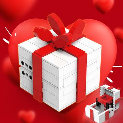 Building Block Assembly Valentine'S Day Gift Box Couple Ring Birthday Gift Box Holiday Decoration Desktop