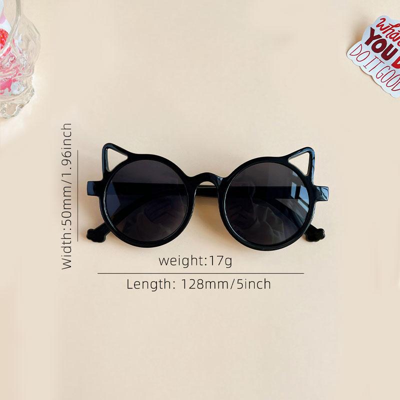 New Children Girls Cute Cat  Ears Sunglasses Outdoor Sun Protection Children Fashion Vintage Classic Sunglasses Protection Kids