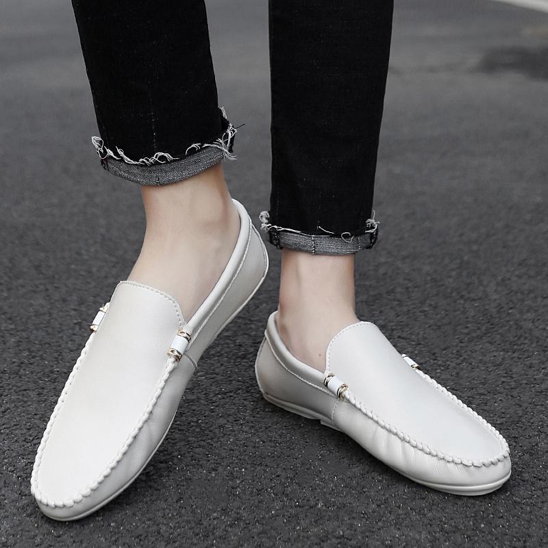 Lightweight Leather Penny Loafers Men Casual Shoes Slip On Flats Youth Man Shoes Breathable Driving Footwear Sapato Masculino