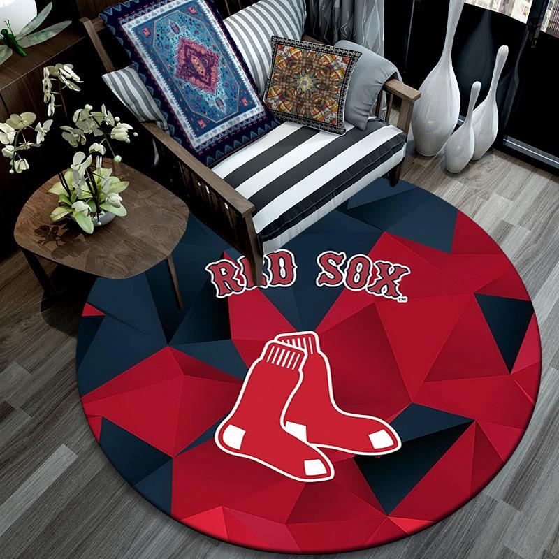Boston Red Sox2,Round Area Rug,Carpet Rug for Living Room Bedroom Sofa Playroom Decor,Non-slip Floor Mat