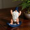 Middle Finger Gnome Figurine Funny Resin Naked Gnome Statue for Garden Home Office Decor Naughty Gifts for Men Women