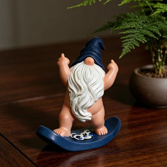 Middle Finger Gnome Figurine Funny Resin Naked Gnome Statue for Garden Home Office Decor Naughty Gifts for Men Women