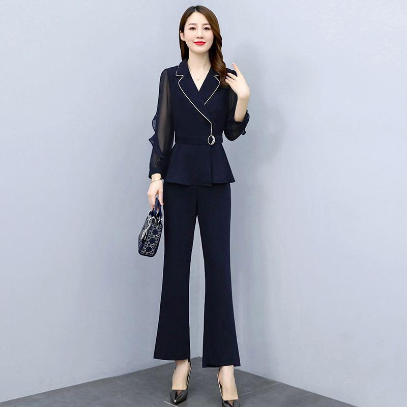 

New Spring 2026 Fashion: Women s Stylish Two-Piece Suit - Elegant, Age-Defying Goddess Style Pants Set for the Professional Woman. S (110-125 lbs)