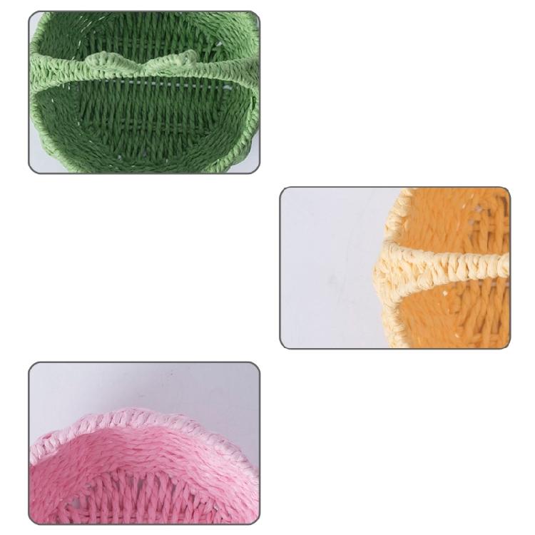 Paper Rope Woven Basket with Rabbits Ears for Toy Storage Stylish Handhold Flower Basket Fruit Holder for Picnics