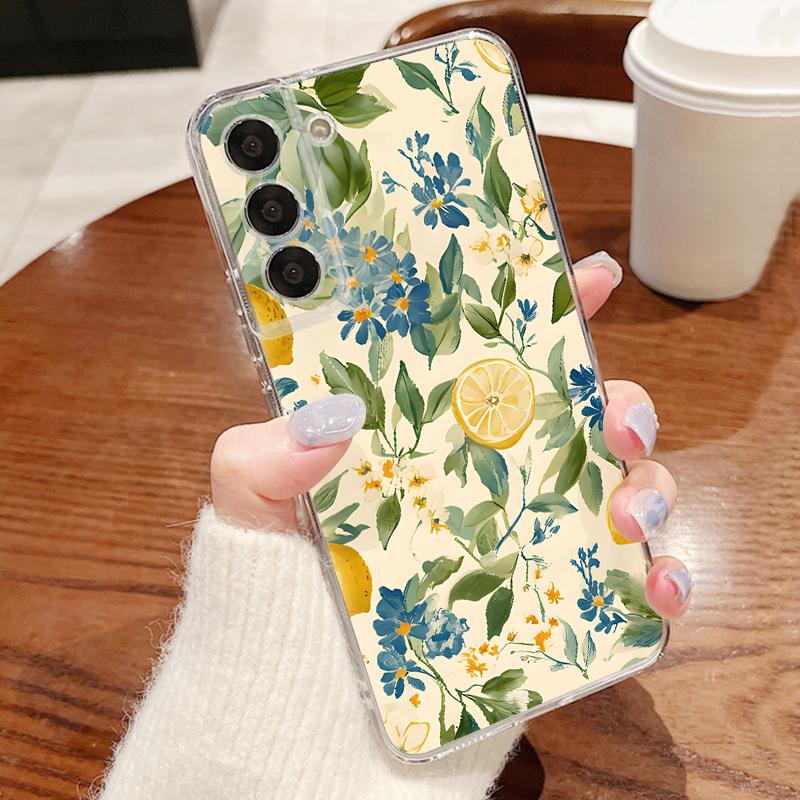 Pastoral Wildflower Case For Samsung Galaxy S26 S25 Ultra S24 S23 S22 Plus S21 FE A54 A55 A16 A26 A36 A56 A17 A27 A37 A57 5G Clear Soft Cover