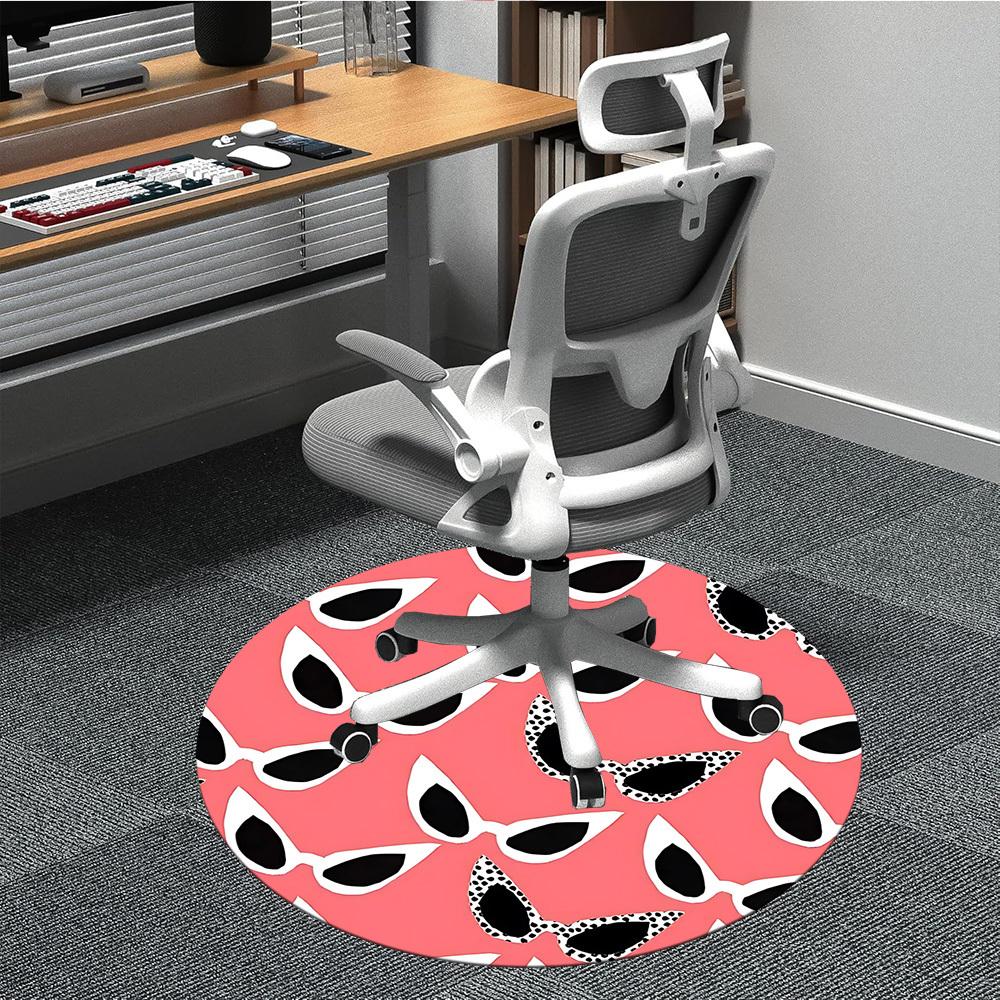 

1pc Sunglasses Print Chair Carpet for Office, Non-slip, Soft and Durable Office Rug, Perfect for Office yy260131040 80cm by 80cm
