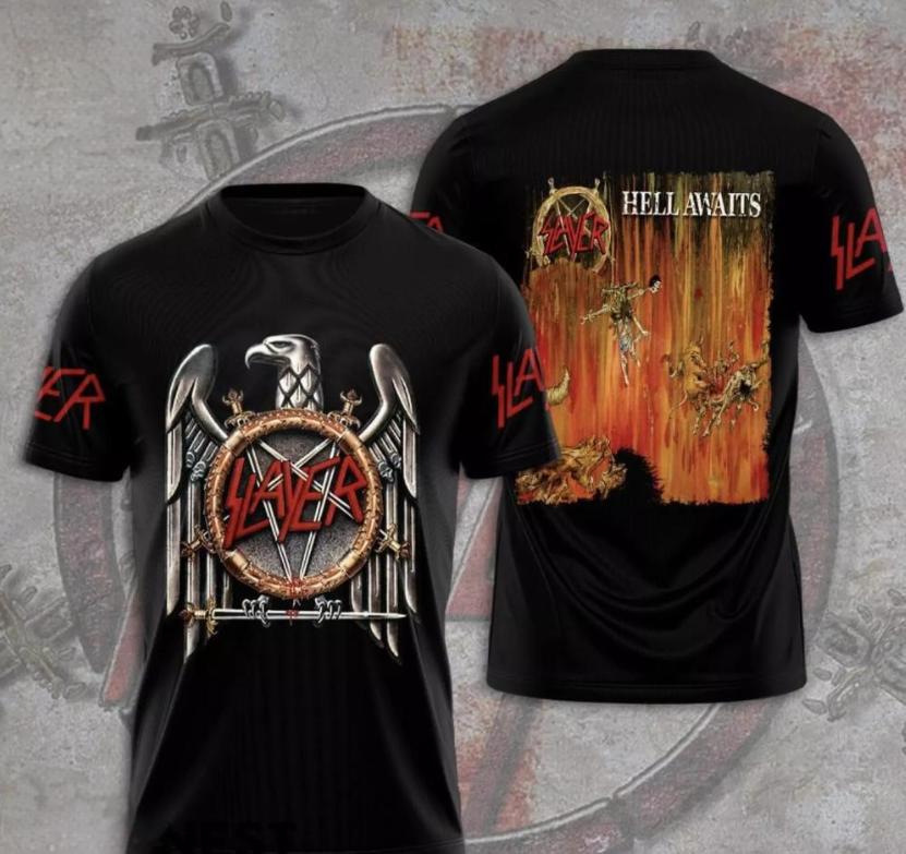 Popular Rock Band Slayer T-shirts 3D Print Men Women Casual Short Sleeve Round Neck T Shirt Oversized Tees Tops Unisex Clothing