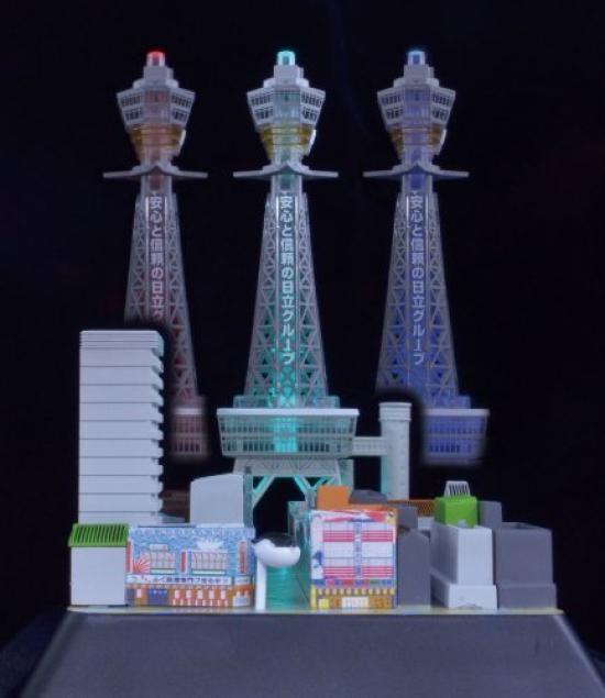Doyusha Tower Series Tsutenkaku with LED Plastic Model 1/800 Lights, Pre-painted