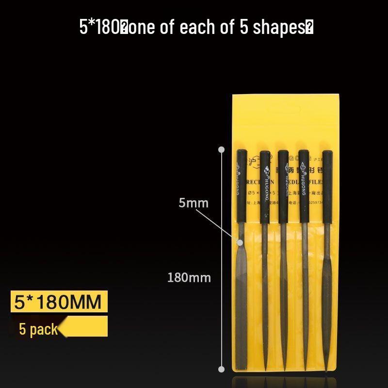 Diamond-Coated Assorted Woodworking and Metal Files Set: Flat, Half-Round, Triangular Shaping Tools