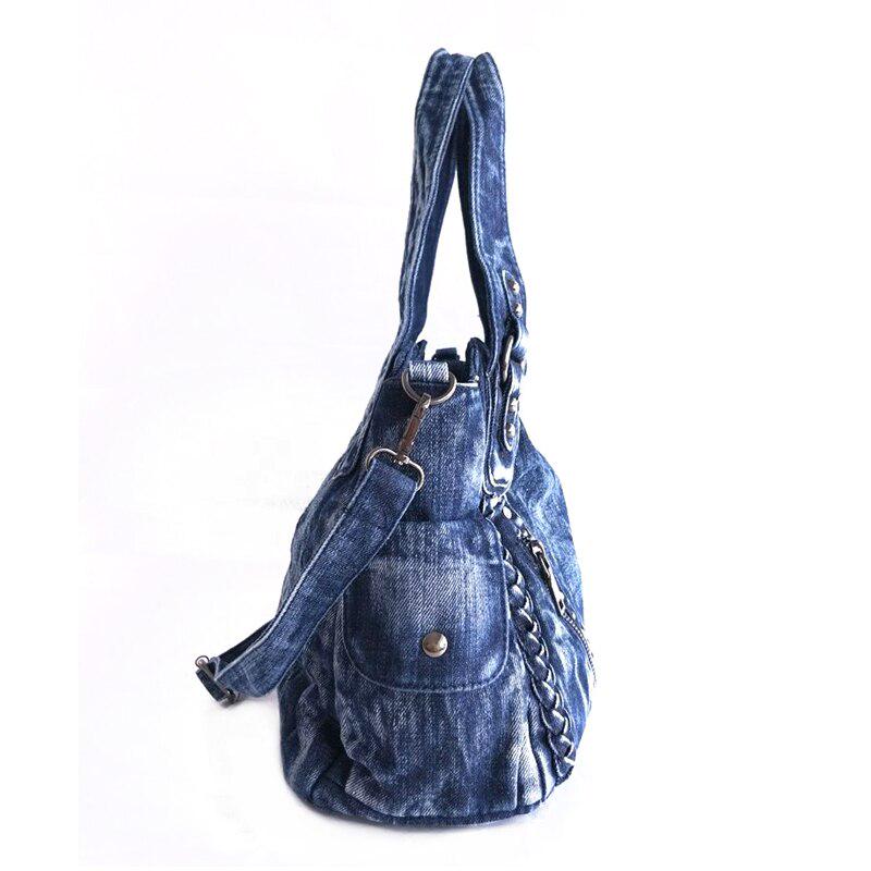 Borsa da donna alla moda Borse in denim Borse a tracolla jeans femminili Borsa a tracolla da donna in design intrecciato