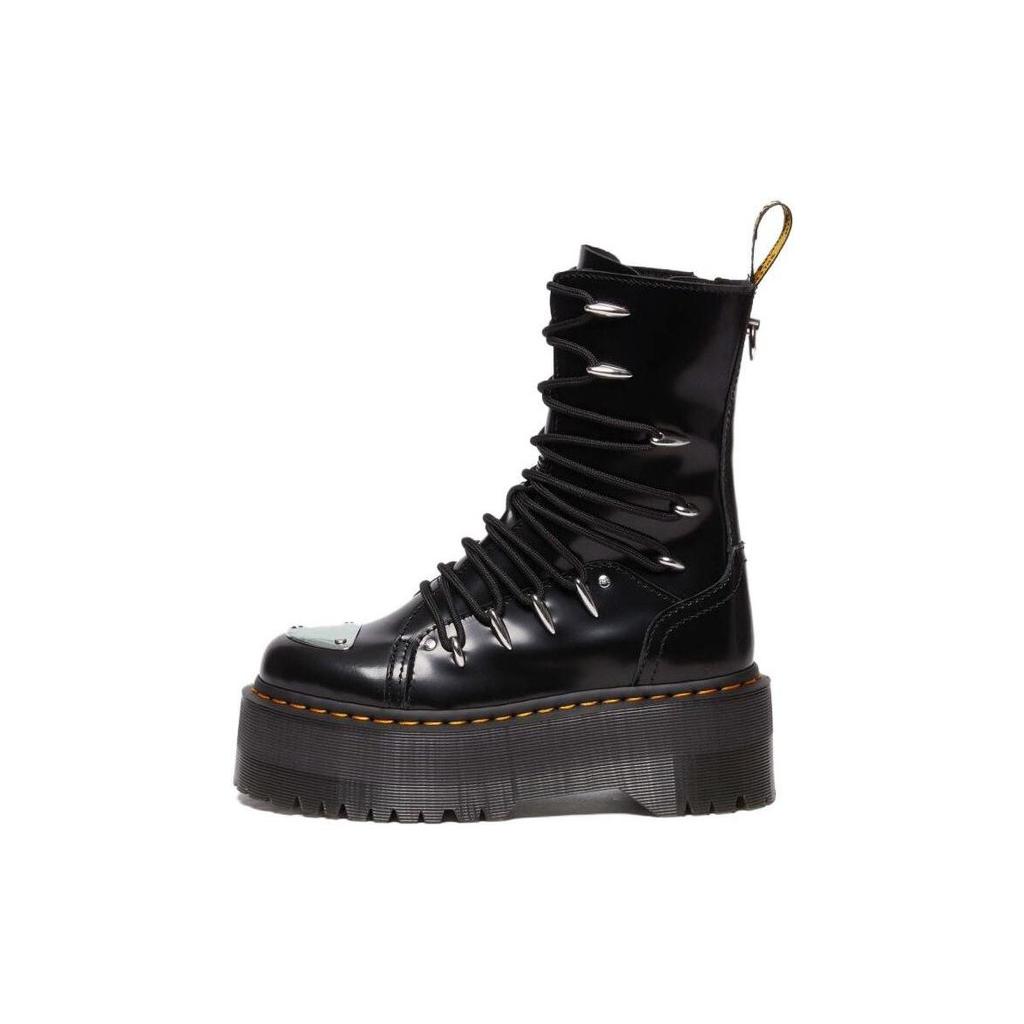 Dr. Martens Leather Round Toe Lace-Up Short Martin Boots Women Boots Black 30964001