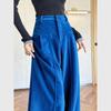 Elegant Blue Corduroy Suit Pants with Luxurious Drape - Slim or Wide-Leg Options for a Relaxed, Stylish Look