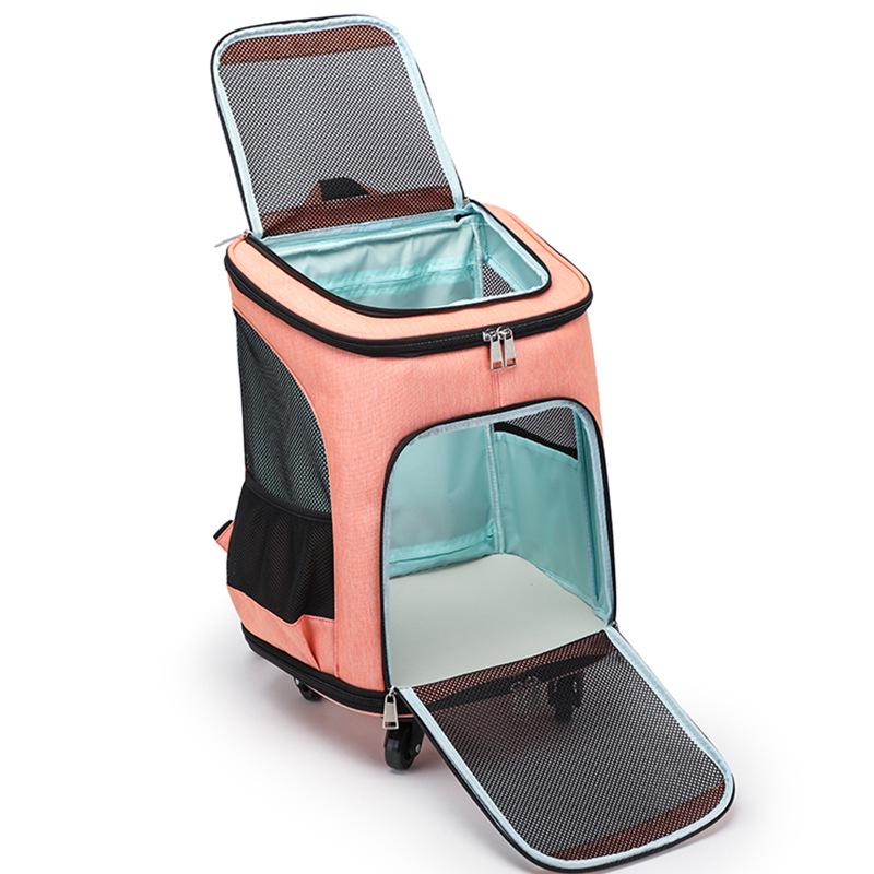 Tragbarer Haustier-Trolley-Rucksack für Katzen und Hunde