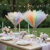 A Set of 15 Artificial Flowers Rainbow-Colored Pampas Grass Bouquet Intended for Wedding Decoration Measures 21.65 Inches in Length