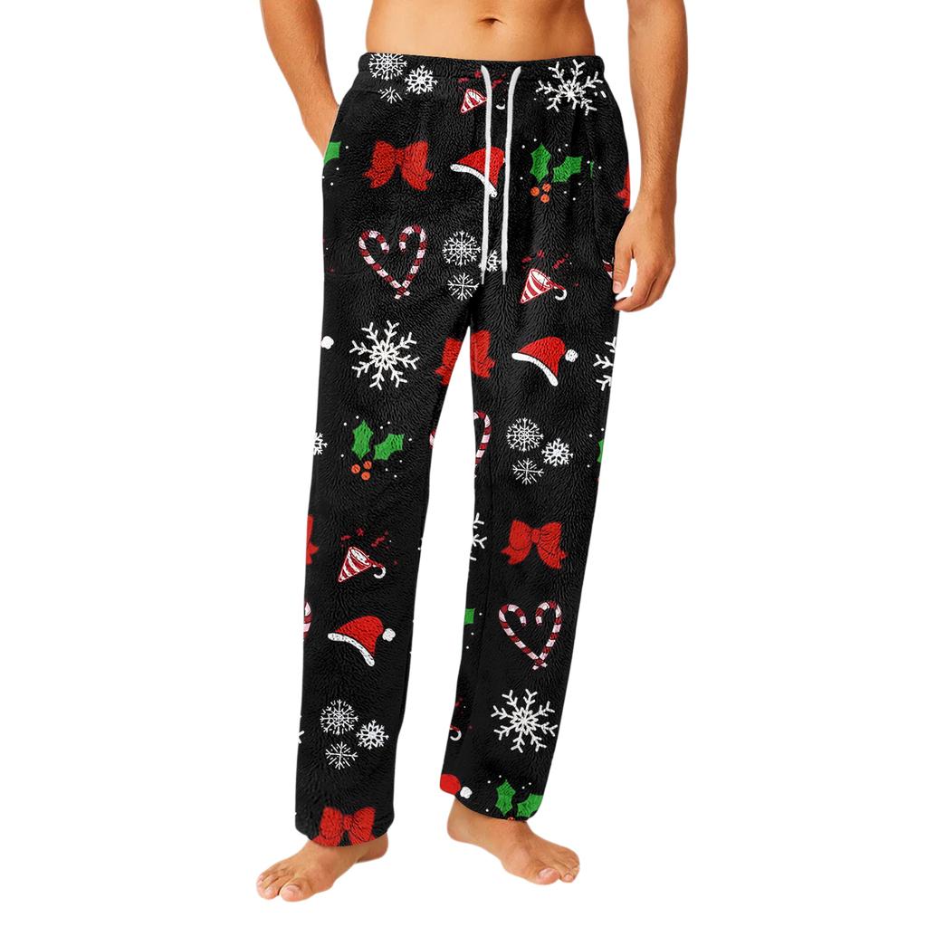 Erkek Büzgü Cepli Flanel Pantolon Ev Giyimi Pijama Pantolonu