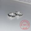 925 Sterling Silver Jewelry Zircon Crystal Star Hoop Earrings for Women Wedding Party Jewelry For Girls Friend Gift