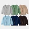Cardigan en coton de style coréen pour enfants, printemps et automne 2025: Fin, Tricoté, Unisexe