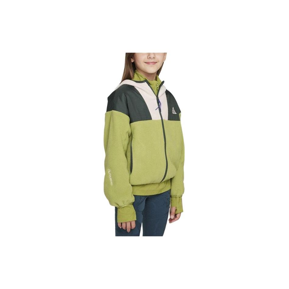 Nike Kids Color Block Zip-Up Hoodie Kids Hoodies Light-Green FD5955-377