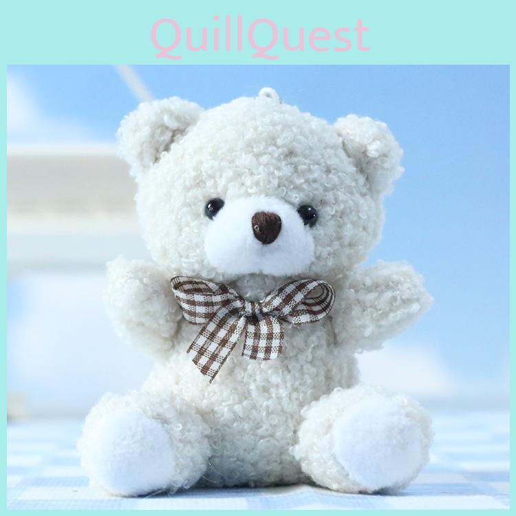 Cute Cartoon Bear Plush Keychain Soft Stuffed Animal Keyring For Bag And Key Decor