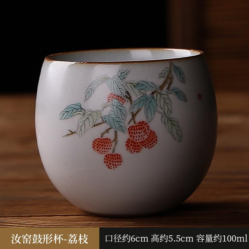 Personal Master Tea Cup Ru Kiln Crackle Glaze Essential Tool for Chinese Tea Ceremony Gongfu Tea Zen Home Use Handmade