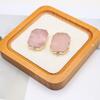 Rose Quartz Pendant Connector (25×43mm) - Premium Natural Crystal Charm for DIY Necklace Handmade Jewelry Craft Accessories, Valentine's Day Bulk Gift