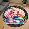 1PC Mermaid Reading Round Chair Mat Area Rug - Non-Slip, Floor Mat for Office, Bedroom, and Indoor Decor -Gift D1127257