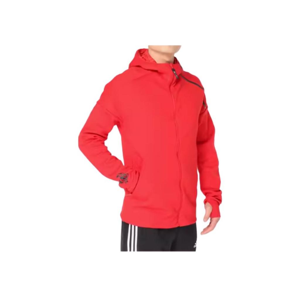 Adidas Sports Knit Jacket Men Outerwear Red EA2105